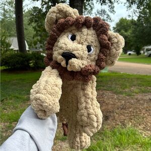 Handmade Lion snuggler  - Tan and Brown